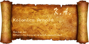 Kolonics Arnold névjegykártya